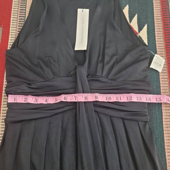 NWT Diane Von Furstenberg Azelia Dress Womens 12‎ Black Slinky Sleek Office Work - Picture 9 of 10